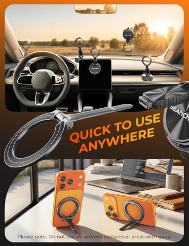 2-in-1 Detachable MagSafe Car Mount, Magnetic Phone Holder for Car
