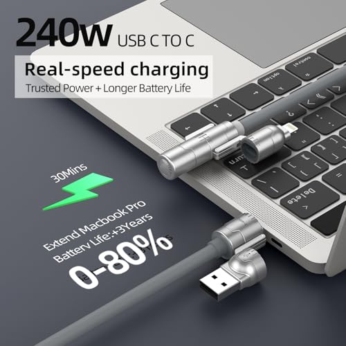 USB C to USB C Cable, 240W Fast Charging 4 in 1 Charging Cable, 6.6 ft