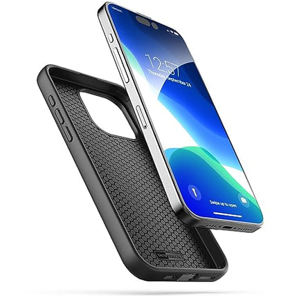 Encased Belt Case for iPhone 15 Pro Max (2023) Thin Armor Slim Cover with Rotating Phone Holster Clip - Black - size: iPhone 15 Pro Max