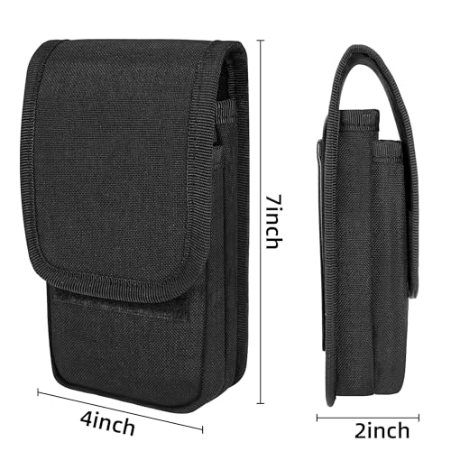 Urvoix Dual Cell Phone Pouch, Tactical MOLLE Belt Holster for Two Phones | Dual-Pocket Utility Belt Phone Holder for Power Bank & Cards, Heavy Duty Nylon Phone Bag for iPhone 17 Pro Max/16 Pro/15 Plus - color: Dual Bag