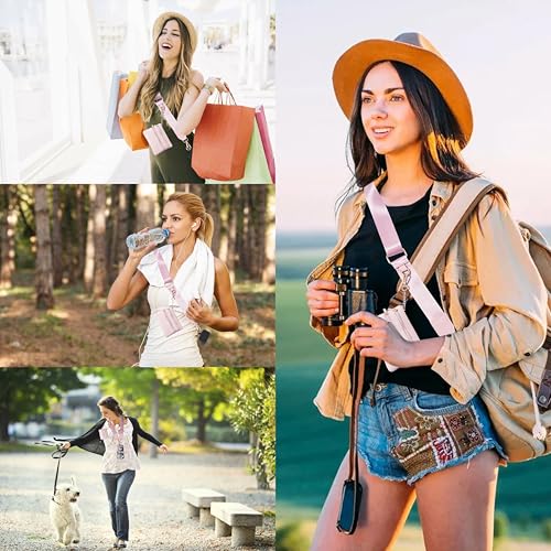 Clip and Go Phone Strap with Zippered Pouch,Phone Strap with Cellphone Chain Accessories - color: Pink