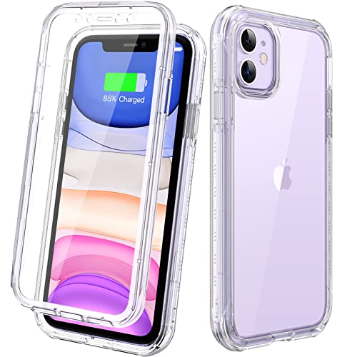 Diaclara Compatible with iPhone 11 Case, Full Body Rugged with Built-in Touch Sensitive Anti-Scratch Screen Protector, Soft TPU Bumper Case Clear Compatible with iPhone 11 6.1" (Crystal Clear) - color: Clear, size: iPhone 11