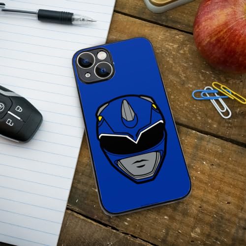 Power Rangers Blue Ranger Helmet Protective Slim Fit Plastic Bumper Case - color: iPhone 14 (Fits 6.1 Inch Display)