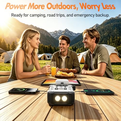 Solar Power Bank 20000mAh, 22.5W Fast Charging, Dual Flashlight, Black
