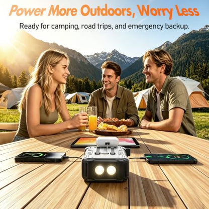 Solar Power Bank 20000mAh, 22.5W Fast Charging, Dual Flashlight, Black