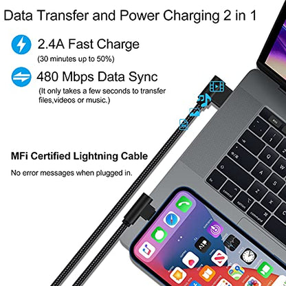 iPhone Charger 3 feet MFi Certified 90 Degree Lightning Cable 3 Pack - size: 3 FT