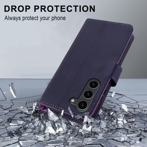 MONASAY Wallet Case for Samsung S23 with 3 Card Holders - Purple - color: Purple, size: Galaxy S23