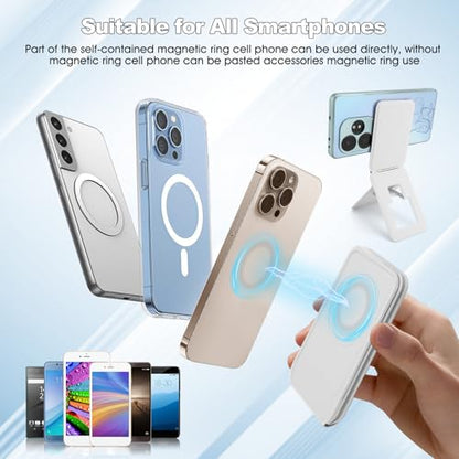 Magnetic Tripod Phone Stand, Slim Foldable Phone Holder for Iphone (Gray) - color: White