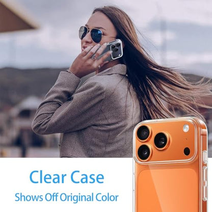 Case Clear for iPhone 15, [Upgraded Non-Yellowing] Military-Grade Protection Shockproof Bumper Transparent Ultra Slim Protective Case Cover, Anti-Scratch Back, Non-Slip