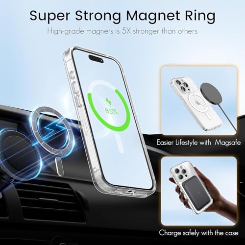 I&H for iPhone 15 Pro 6.1 inch Case Crystal Clear Non-Yellowing, Shockproof, Anti-Scratch, Transparent Hard Back Cover with Soft Bumper - size: For iPhone 15 Pro