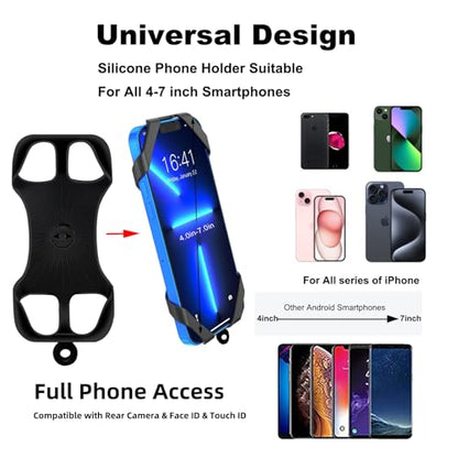 The Phone Tether-MobilePhone Protective Strap, Anti Theft Phone Strap for Men and Women,Locking Carabiner and Phone Ring Grip,Silicone Phone Holder Fits All Smartphones 4 to 7 Inches (Black)