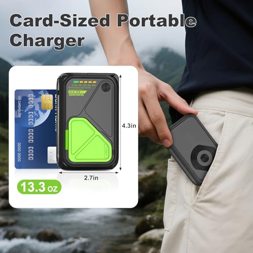 SEANCHEER P05 Portable Charger, Magnetic Power Bank Small PowerBank - color: Black2W