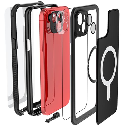 Ghostek Nautical iPhone 15 Plus Waterproof Case with Holster Clip - Screen & Camera Protector, MagSafe Compatible, Heavy Duty Protection (6.7 Inch, Black) - color: Black, size: iPhone 15 Plus