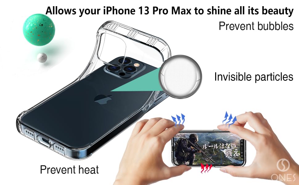 ONES Clear Case for iPhone 13 Pro Max Anti-Yellowing Crystal Clear Case, Military-Grade Shockproof Slim Transparent Phone Cover with Camera Guard - color: HD High Transparency, size: iPhone 13 Pro Max