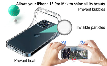 ONES Clear Case for iPhone 13 Pro Max Anti-Yellowing Crystal Clear Case, Military-Grade Shockproof Slim Transparent Phone Cover with Camera Guard - color: HD High Transparency, size: iPhone 13 Pro Max
