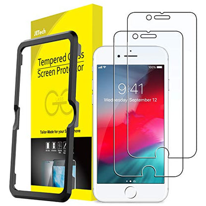 JETech Screen Protector for iPhone SE 3/2, iPhone 8/7/6s/6, 2-Pack | 9H Tempered Glass, HD Clear, Anti-Scratch Protection, Easy Installation Tool - size: iPhone SE 3/2, iPhone 8/7/6s/6