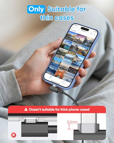 SUNGUY USB C to USB C Right Angle Cable 3FT, 2Pcs 60W Fast Charging 90 Degree USBC to USBC Cable Compatible with iPhone 17 16 15 Pro Max, MacBook Pro, iPad Pro, Galaxy S25/S24 - size: 3FT