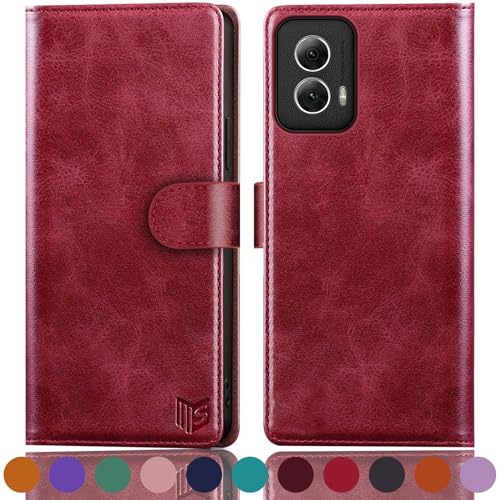 SUANPOT for Motorola Moto G Power 5G 2024 6.7" Wallet case with RFID Blocking Credit Card Holder,Flip Book PU Leather Protective Cover Women Men for Power 5G 2024 Phone case Red - color: Red