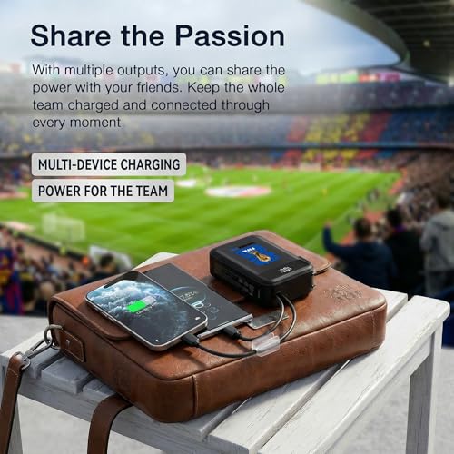 2026 FIFA Licensed Power Bank with Built-in Cable and Foldable Wall Plug, 22.5W 10000mAh Portable Charger, 3-in-1 Power Bank for iPhone 17, FIFA World Cup 2026 Official Merchandise, Blue USA Badge - color: Blue USA Badge