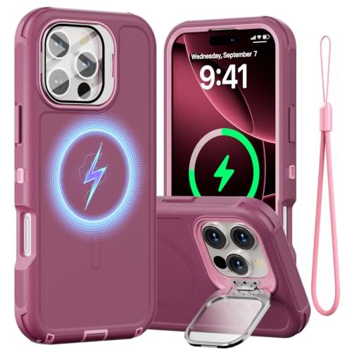 Follaroma for iPhone 16 Pro Case,Heavy Duty Case,6.3'', Purple-Pink - color: Purple-pink, size: iPhone 16 Pro 6.3''
