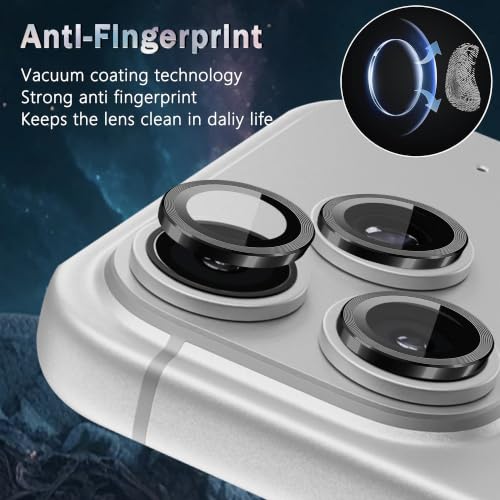 1 Pack Camera Lens Frame for iPhone 17 Pro, 9H Glass Screen Protector Anti-Scratch, Tempered Glass Metal Individual Camera Cover Accessories, Black - size: for iP 17 Pro Black
