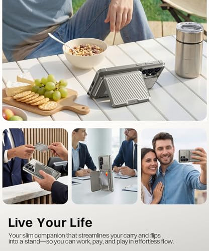 GolbinBox for Samsung Galaxy S26 Ultra Case with Wallet & Lock,Pearl Silver | Card Holder, Slide Camera Cover, Built-in Safety Lock & RFID Protection, Holds 4~5 Cards or Cash, S26 Ultra Wallet Case 6.9'' - color: Pearl Silver