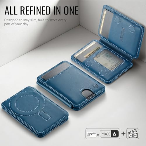 for Magsafe Wallet Magnetic RFID Blocking Card Holders, Blue - color: Blue