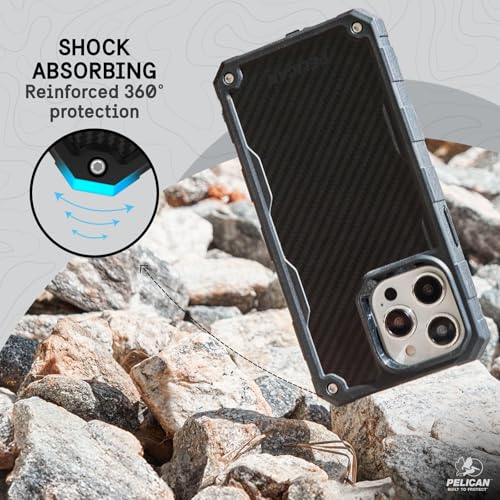 Pelican Shield iPhone 15 Pro Max Case - Rugged MagSafe Phone Case - Black | Magnetic Phone Case w/21ft Military Grade Drop Protection - Phone Cover w/ Belt Clip Holster Kickstand for iPhone 15 Pro Max - color: Shield Black, style: MagSafe