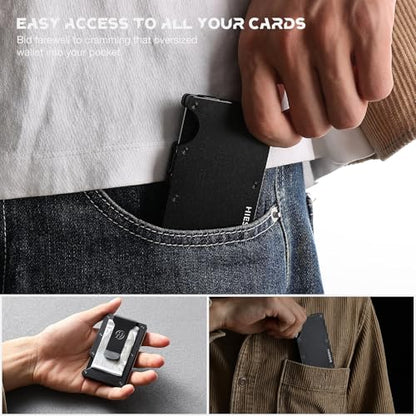 Compatible with MagSafe Wallet, Slim Wallet for Men with Money Clip, Rfid Blocking Metal Card Holder, Minimalist Magnetic Wallet Compatible with iPhone 16/15/14/13/12 Series - Classic Black - color: Black, style: Compatible With Magsafe