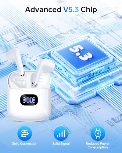 KTGEE Wireless Earbuds Bluetooth 5.3 Ear Buds Headphones, 40Hrs Playback - color: A-White