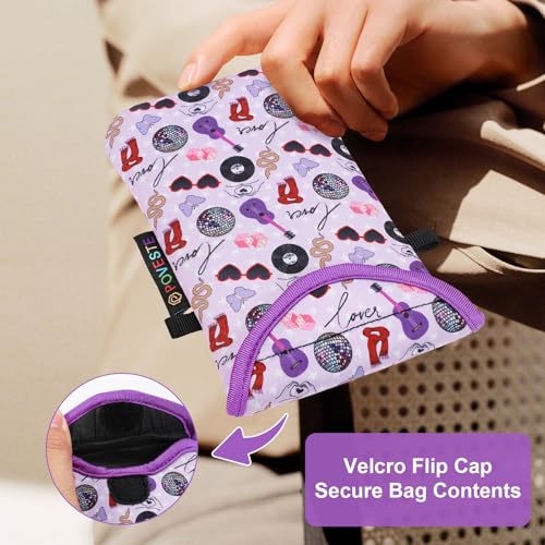 Flap Closure Secure Cell Phone Bag with Card Pocket for iPhone & Samsung - color: On Tour Purple