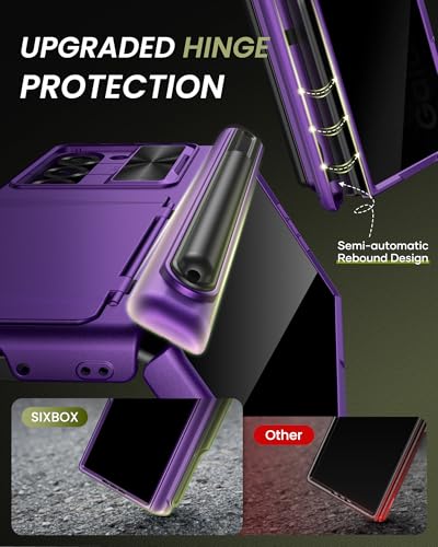 for Samsung Galaxy Z Fold 6 Case with S Pen Holder, Dark Purple - color: Dark Purple-Y