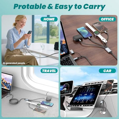MPATIBY Travel Essentials 4 in 2 Multi Charging Cable for Watch Charger