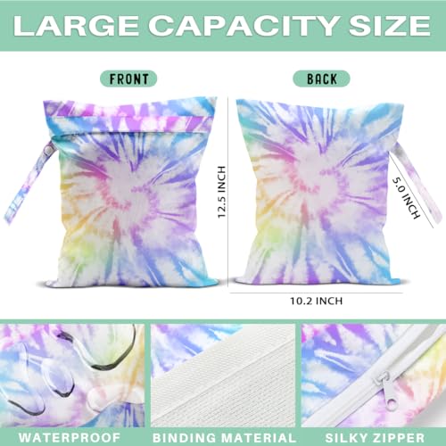 Cloth Diaper Wet Dry Bags Waterproof Reusable Travel Beach Pool Daycare Soiled Baby Items Yoga Gym Bag for Swimsuits or Wet Clothes - color: Rainbow1