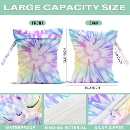 Cloth Diaper Wet Dry Bags Waterproof Reusable Travel Beach Pool Daycare Soiled Baby Items Yoga Gym Bag for Swimsuits or Wet Clothes - color: Rainbow1