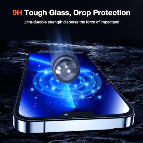 KUZOOM 2Pack Privacy 9H+ Tempered Glass Screen Protector for iPhone 13 Pro - color: Black 13Pro