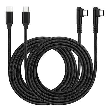 2 Pack 6FT USB C to USB C Cable, 60W Fast Charging, Right Angle, Compatible with Phone 16/15 ProMax/Car/S24/S23/S22/MacBook Air/Pad/CarPlay and More USB C Devices - color: 2Pack Black, size: 6FT