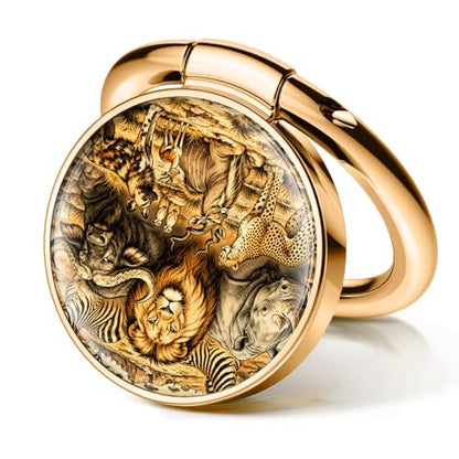 Cell Phone Ring Holder, Cute Phone Ring Grip Stand, 360°Rotation Funny Metal Kickstand Finger Grip Cute Wild Animals - color: Cute Wild Animals