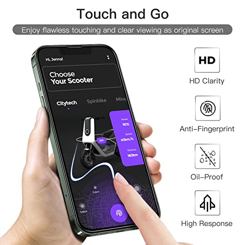 JETech Full-Coverage Screen Protector for iPhone 13 Pro Max, 3-Pack | Black Edge Tempered Glass, Easy Installation Tool, HD Clear, Case-Friendly - size: iPhone 13 Pro Max