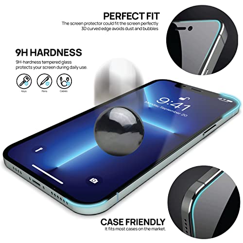 IceSword Privacy Screen Protector for iPhone 14 / iPhone 13 / iPhone 13 Pro (6.1 inch) [2022 Shatterproof], Tempered Glass Film 9H Hardness,10X Stronger, Case Friendly, Anti Spy 13P - Privacy - color: Privacy