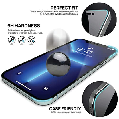 IceSword HD Glass Screen Protector for iPhone 14 / iPhone 13 / iPhone 13 Pro (6.1 inch) [2022 Shatterproof] Tempered Glass Film 9H Hardness 10X Stronger, Anti-Fingerprint Case Friendly 13P - HD Clear - color: HD Clear