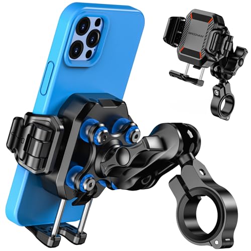 BRCOVAN Anti-Theft Motorcycle Phone Mount with Vibration Dampener, 1S Lock
