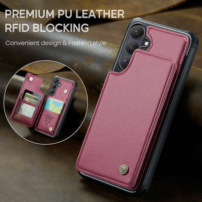 Kowauri for Samsung Galaxy S26 Case, PU Leather Wallet Case for Women Men with RFID Blocking Card Holder Slot Magnetic Closure Shockproof Protective Phone Cover for Samsung Galaxy S26 (Red) - color: Red