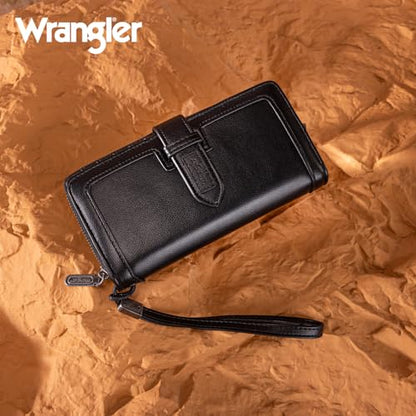 X Wrangler Women's Wallets Bifold Wristlet Wallets for Women Large Capacity Credit Card Wallet with ID Window - color: Black