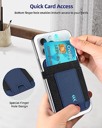 For Magsafe Wallet, 7 Card Holder, Strongest Magnetic Wallet | Magnetic Card Holder Wallet for iPhone 17/16/15/14/13/12 Series, 2 Card Slots, RFID Blocking, Vegan Leather, Navy Blue - color: Navy Blue