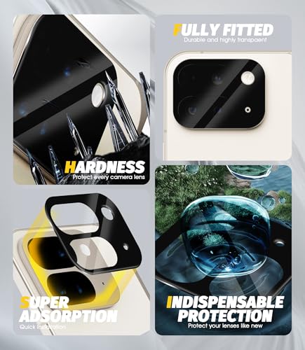 Orzero (3 Pack) Camera Lens Protector Compatible for Google Pixel 9 Pro Fold, Protector de Cámera Tempered Glass 9H Anti-Scratch Case Friendly Does Not Affect Night Shots and Flash - size: Google Pixel 9 Pro Fold