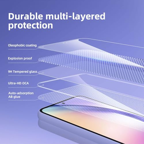 NEW'C 3 Pack Designed for Samsung Galaxy A54 5G, Screen Protector Tempered Glass, 9H Hardness, HD Screen Protector, 0.33 mm Ultra Clear, Ultra Resistant - size: A54 5G 6.4 inches