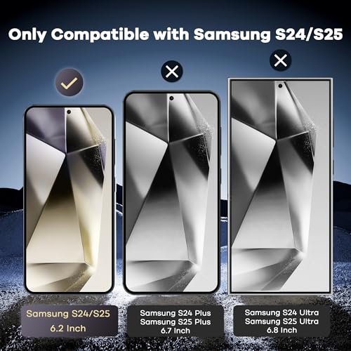 AACL Screen Protector 2 Pack for Samsung Galaxy S25 S24 Glass - size: Galaxy S25/S24