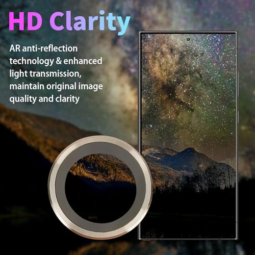 Camera Lens Protector for Samsung Galaxy S24 Ultra, Gold - color: Gold