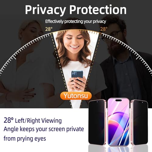 2+2 Pack Privacy Screen Protector for iPhone 15 6.1-Inch